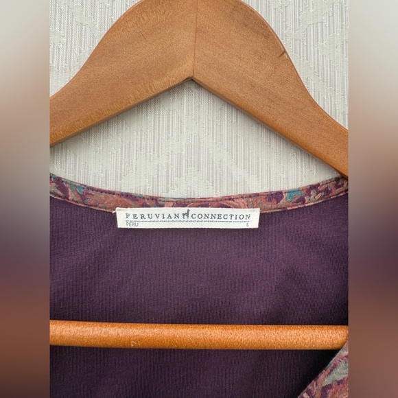 Peruvian Connection Winter Vine V-Neck Long Sleeve Maxi Dress Size Large - Picture 3 of 7